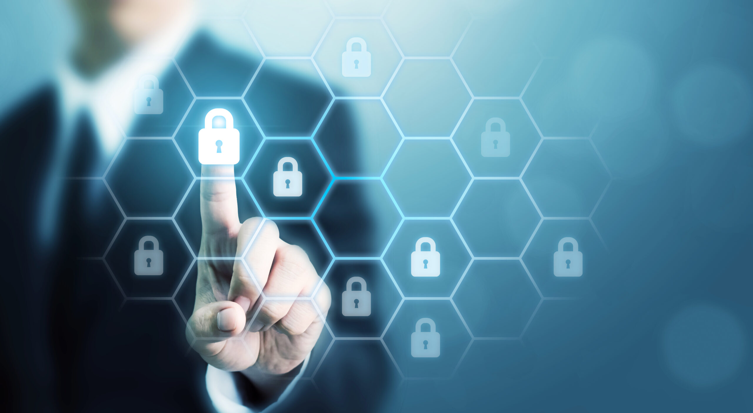 Protection network security computer and safe your data concept. Digital crime by an anonymous hacker